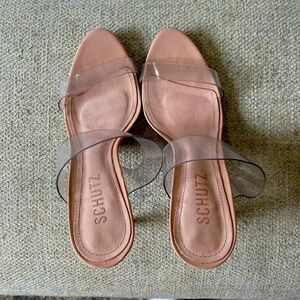 SCHUTZ clear straps heels 7.5